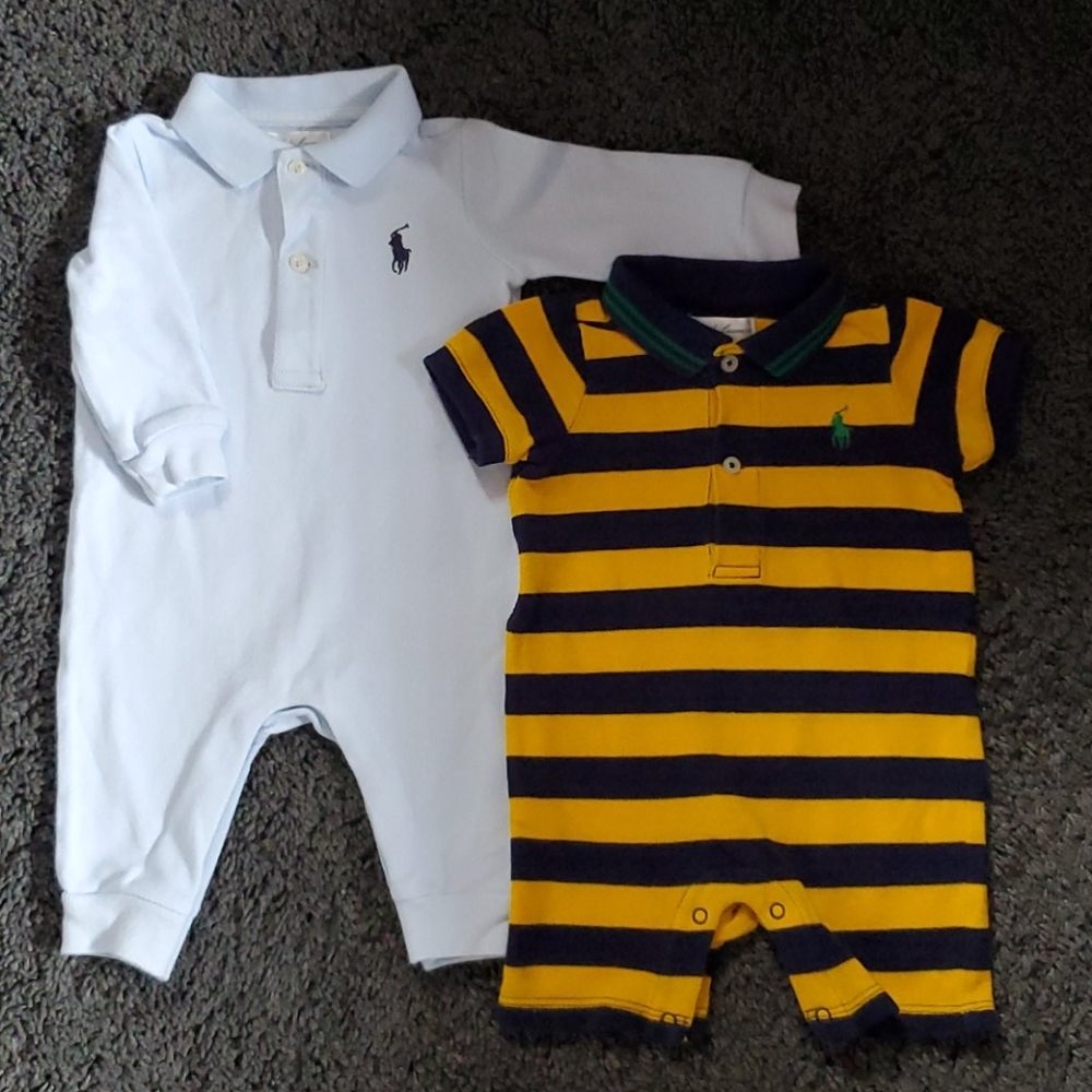 Ralph Lauren Rompers Blue/Stripes 3 Months